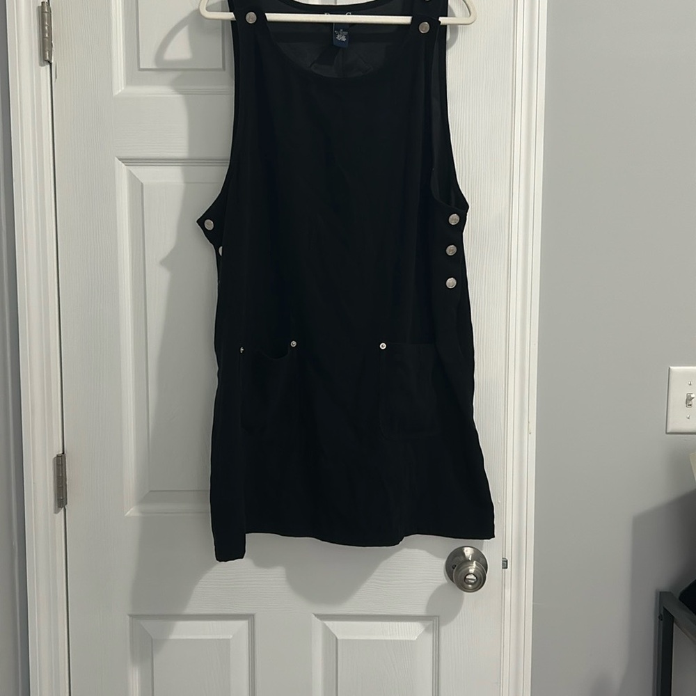 Denim&Co Black Sleeveless Dress with Button Details